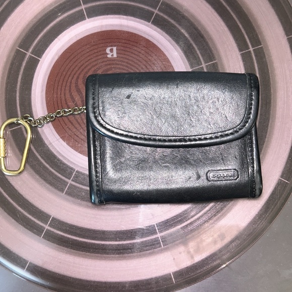 Coach RARE 7219 Black Leather Multi-Function Purse Wallet With Key Fob Vintage - Picture 2 of 9